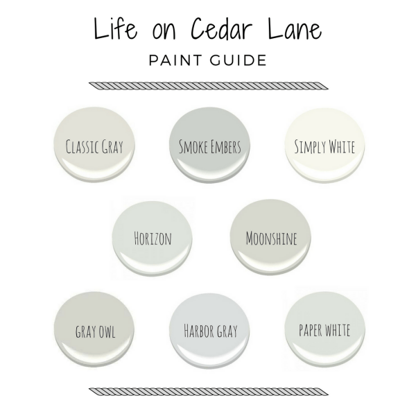 Life on Cedar Lane Paint Guide