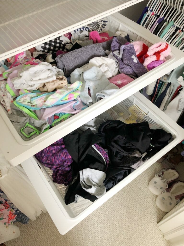 little girls organized closet