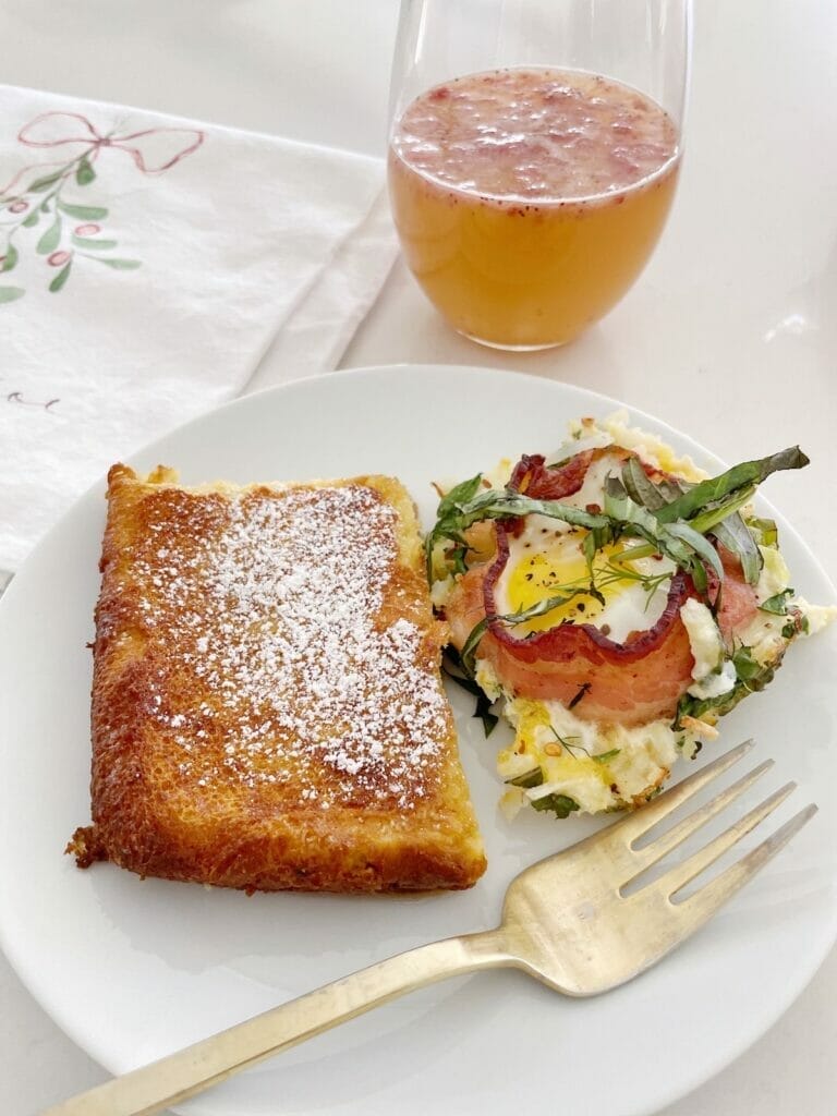 christmas day brunch, french toast and egg bake