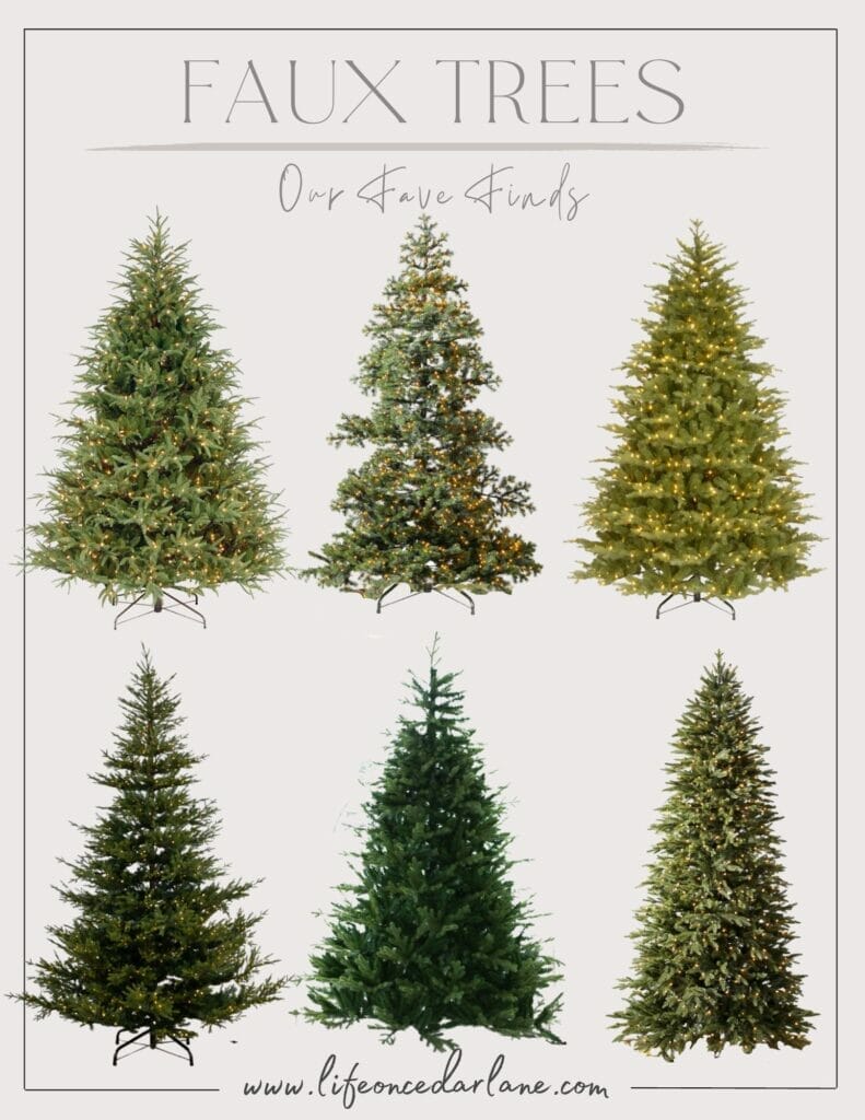 Pre-lit Faux Christmas Trees