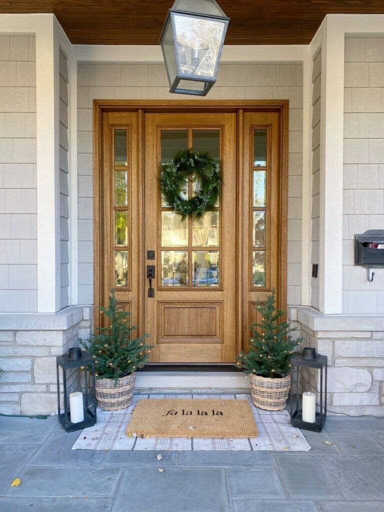 Wreath at front door