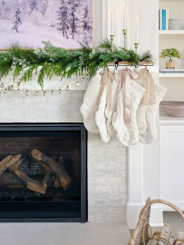 stockings decor for mantel