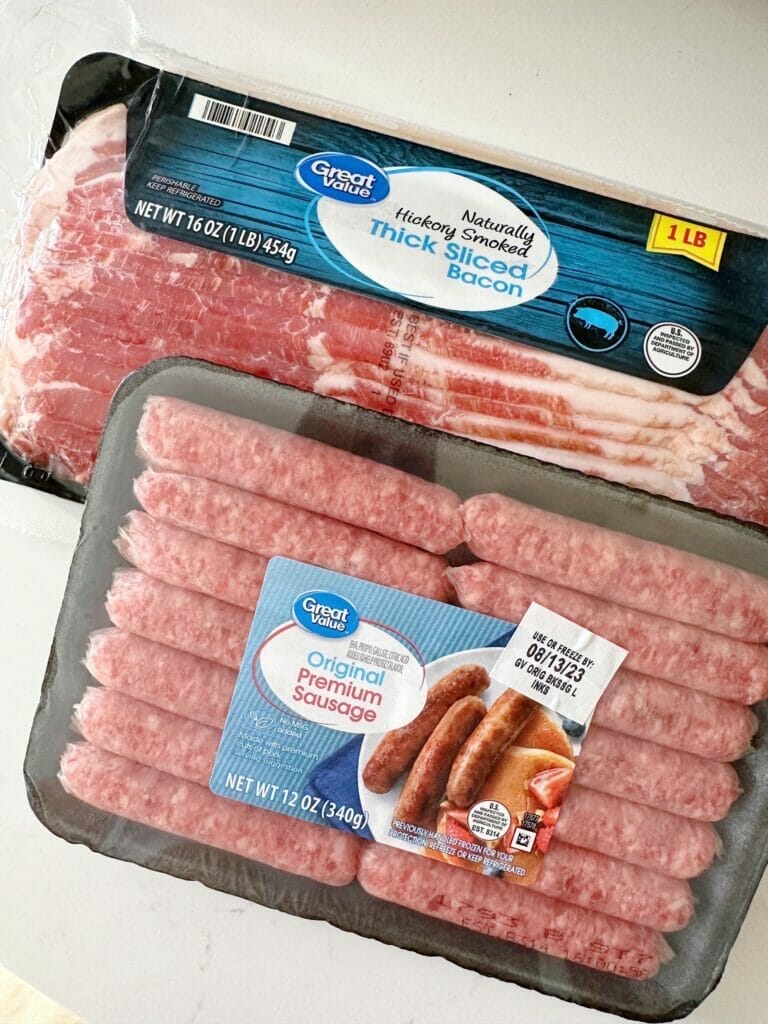 bacon and sausage